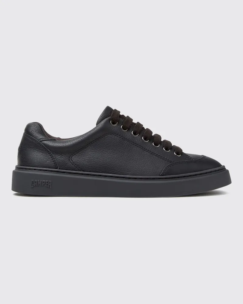 Camper Low-Top-Sneaker Runner Twentyfive aus Leder mit Ton-in-Ton-Logo Schwarz