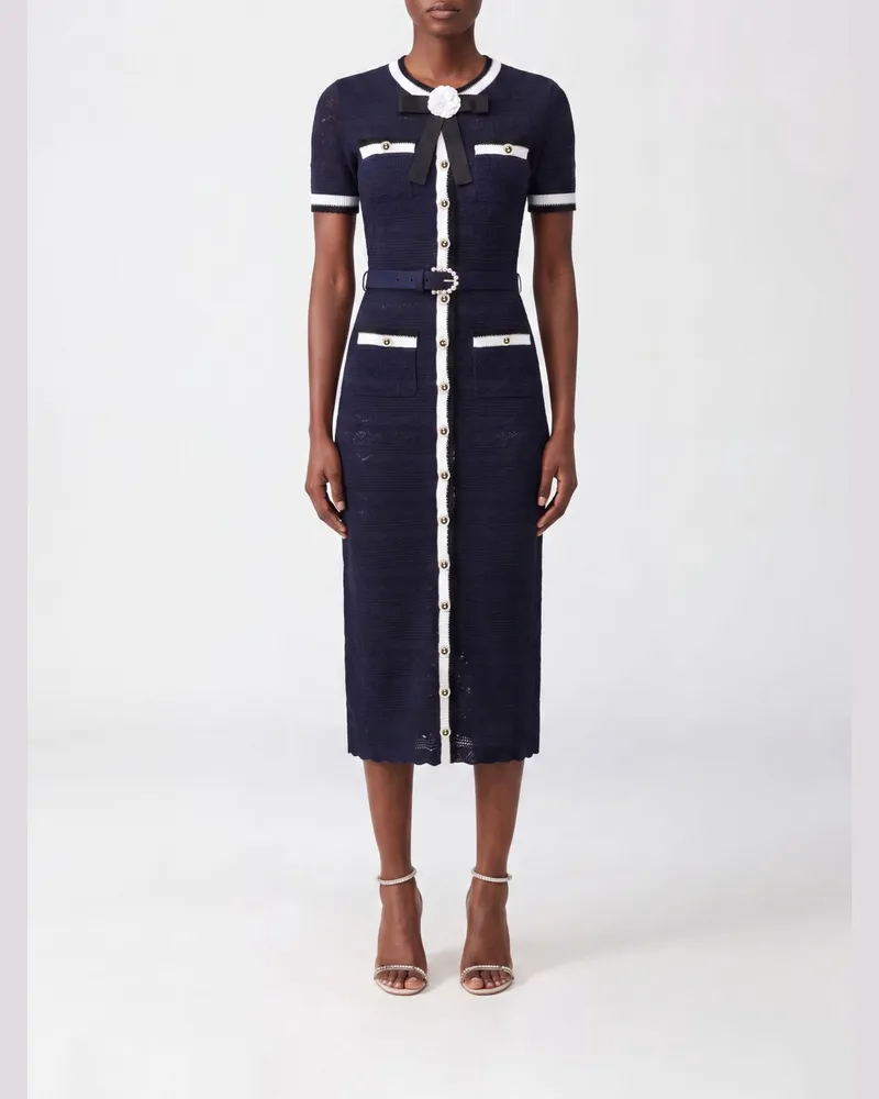 Self-Portrait Kleid damen Blau