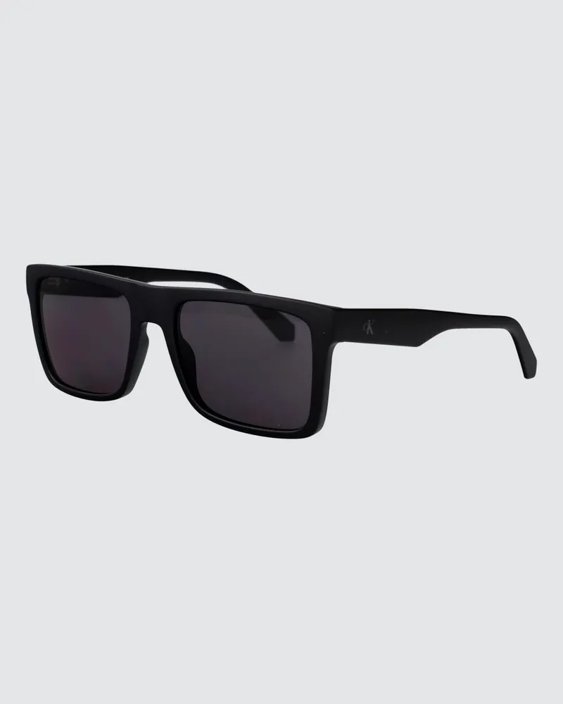 Calvin Klein Piloten-Sonnenbrille aus schwarzem Acetat mit Monogramm Schwarz