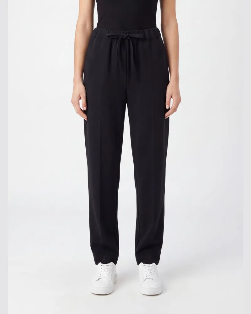 Semicouture High-Waist-Jogginghose aus Jersey mit Kordelzug Schwarz