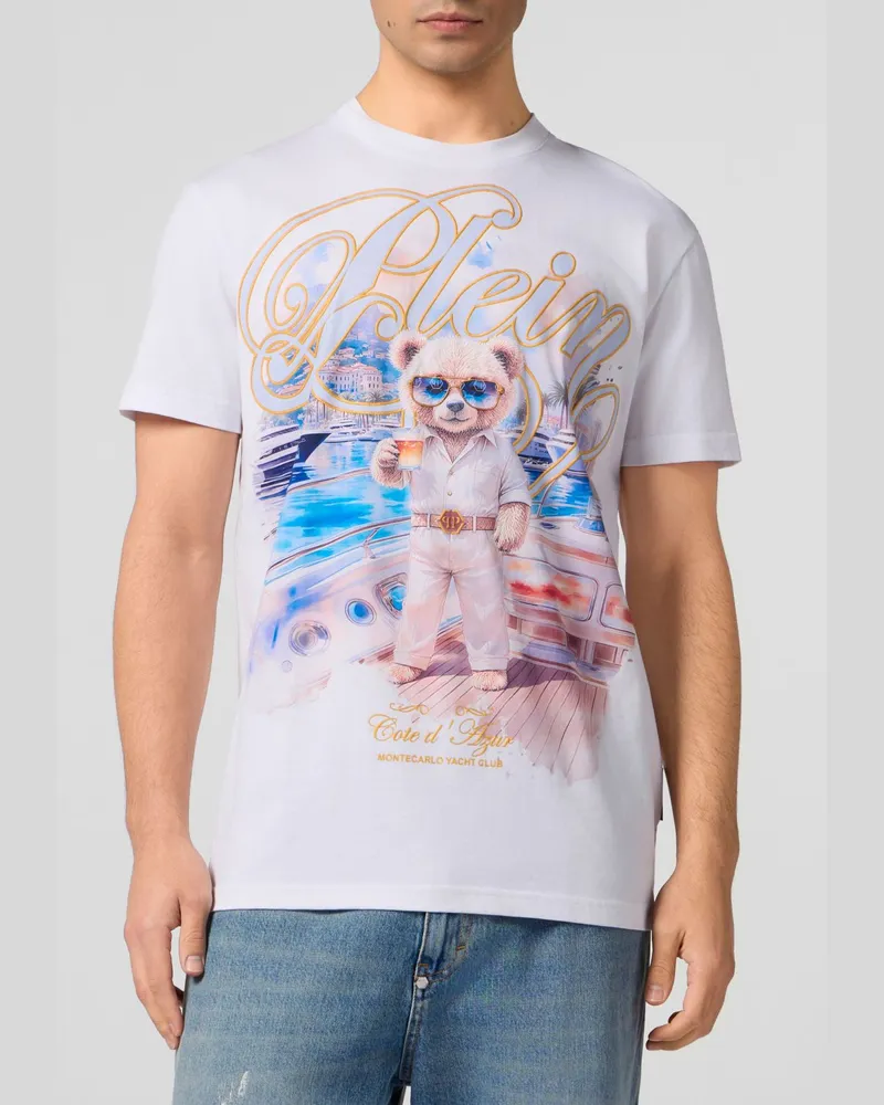 Philipp Plein Bedrucktes Baumwoll-T-Shirt Weiß