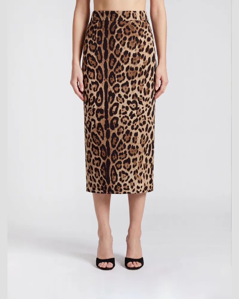 Dolce & Gabbana DOLCE  GABBANA Bleistift-Midirock Dolce & Gabbana aus Stretch-Viskose mit Animal-Print Savannah