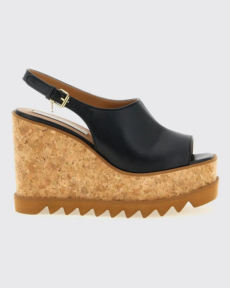 Stella McCartney Sneak-Elyse Keil-Sandalen aus Polyurethan Schwarz