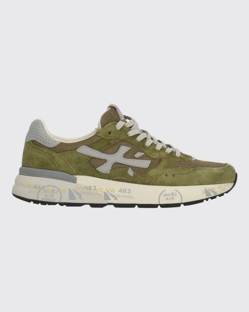 Premiata Mick Sneaker aus Used-Wildleder und Mesh Military