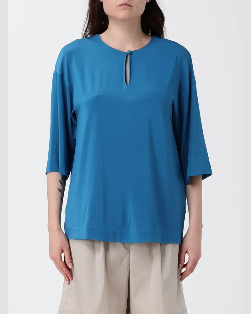 Max Mara Viskosebluse Blau