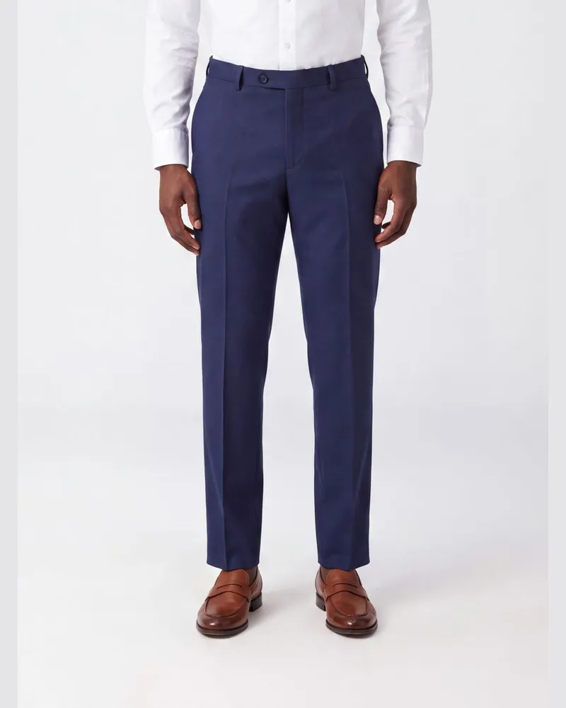 Incotex Slim-Fit Chino aus Wollflanell mit versetztem Verschluss Blau