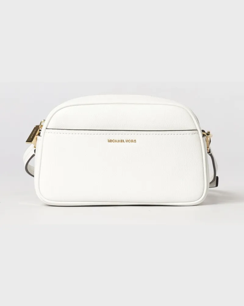 Michael Kors Jet Set Tasche aus genarbtem Leder Weiß