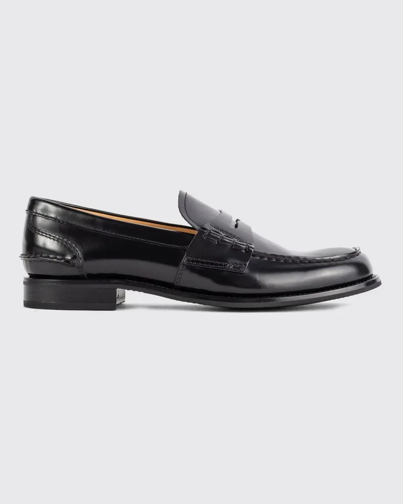Church's Penny-Loafer von aus gebürstetem Leder mit erhabener Schürzennaht Schwarz