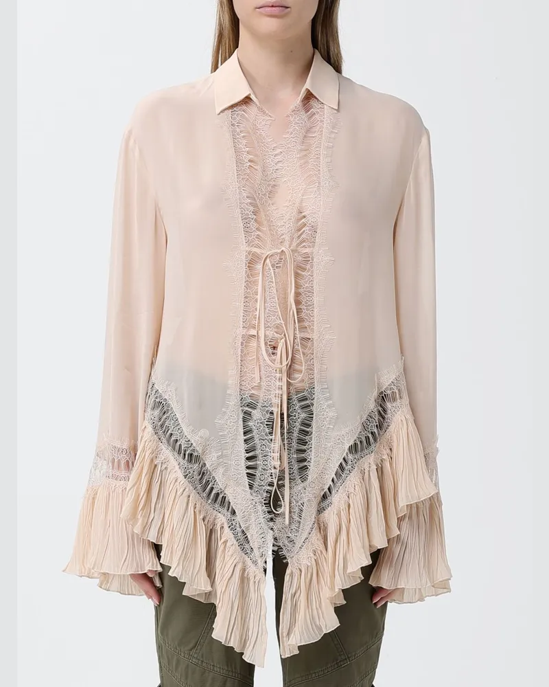 Blumarine Georgette-Hemd aus Viskose Beige