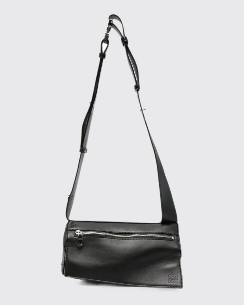 Loewe Crossbody-Gürteltasche aus Kalbsleder mit geprägtem Logo Schwarz