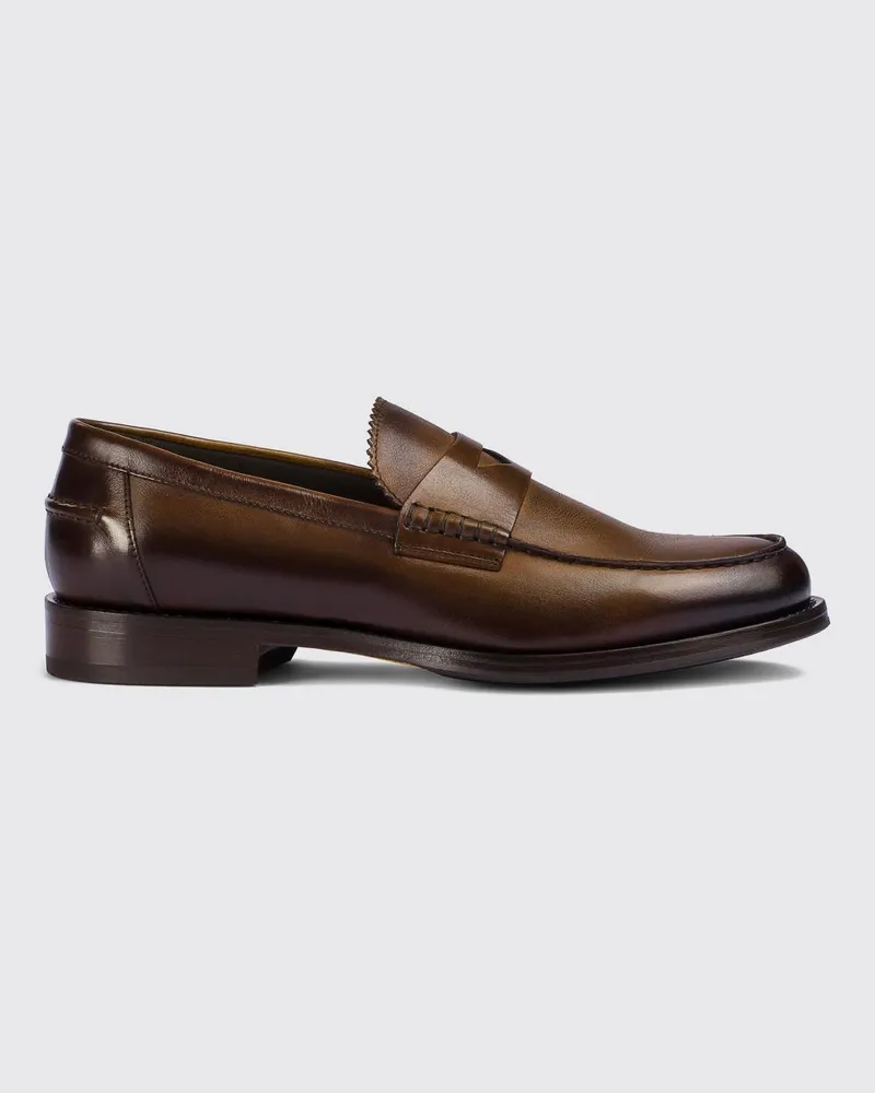 Doucal´s Pennyloafers aus glattem Kalbsleder von mit klassischem Riemen Braun