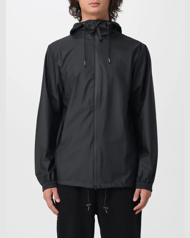 RAINS Kapuzen-Windjacke Storm Breaker aus recyceltem Funktionsgewebe Schwarz