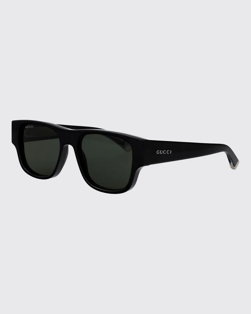Gucci Quadratische Sonnenbrille aus recyceltem Acetat mit Kontrast-Logo Grau