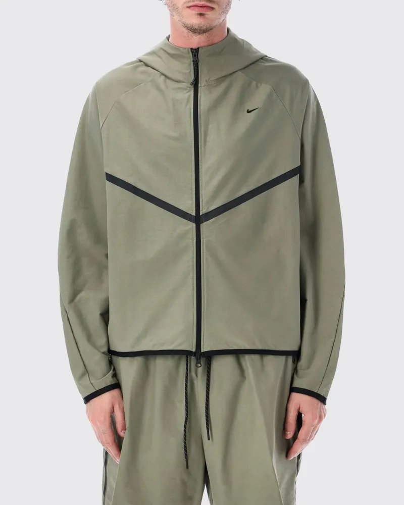 Nike Windbreaker-Jacke aus technischem Gewebe mit Kapuze und Swoosh-Logo Grün