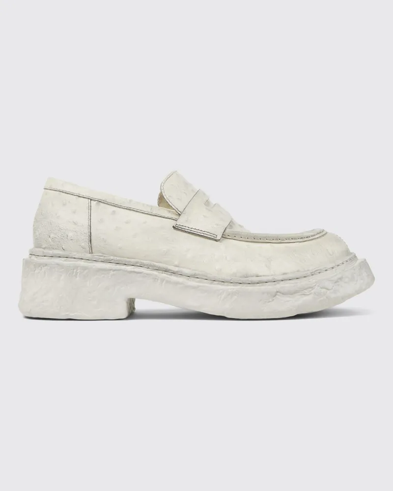Camper Vamonos Loafer aus Kalbsleder mit Riemen Weiß