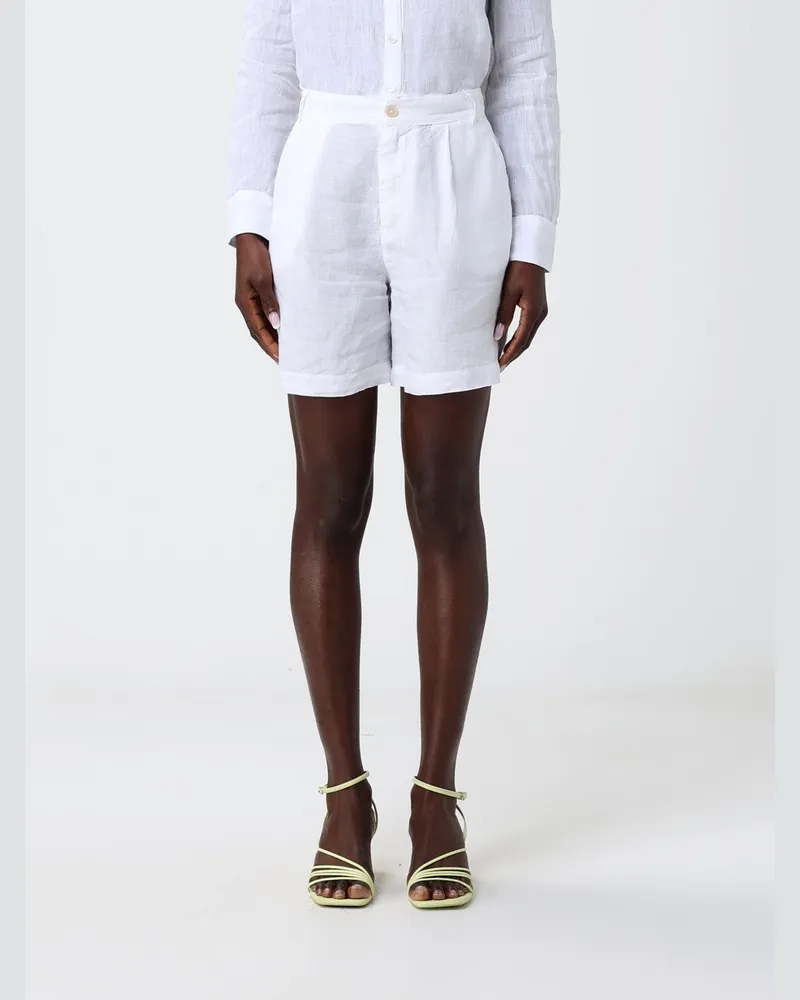 120% Lino Leinen-Shorts Weiß