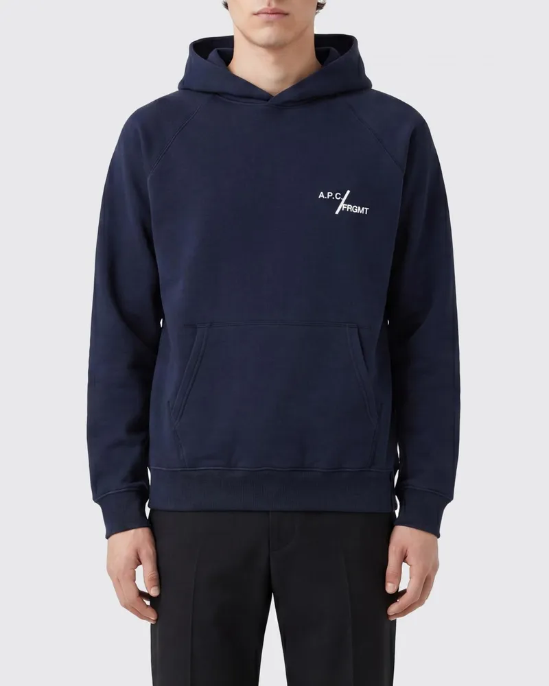 A.P.C. Kapuzenpullover x Fragment aus Baumwolle mit Kontrast-Logo Navy