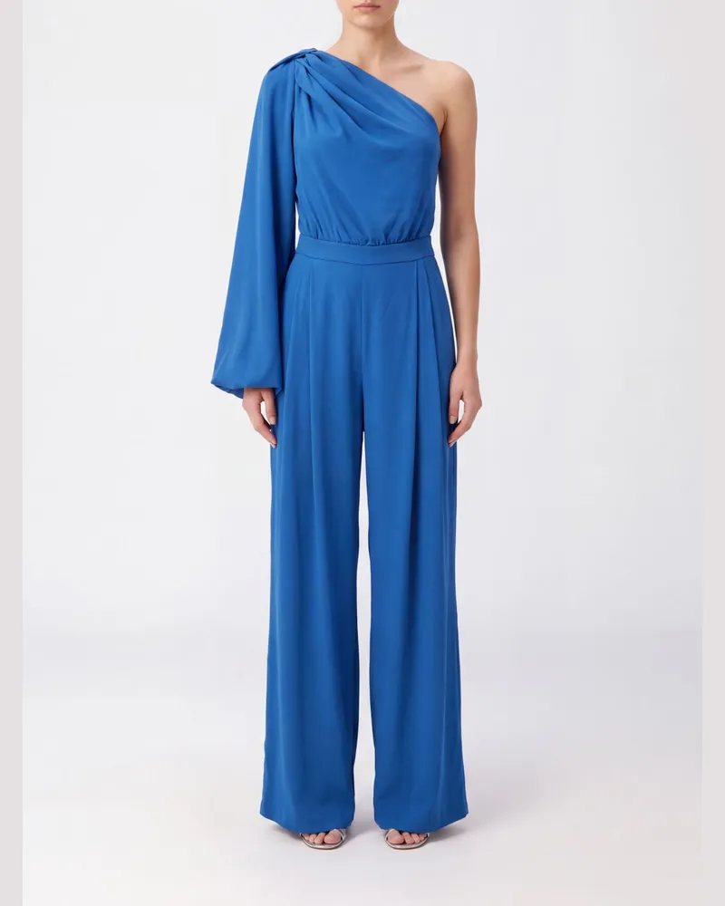 Stella McCartney Eleganter One-Shoulder-Jumpsuit von aus Satin Blau