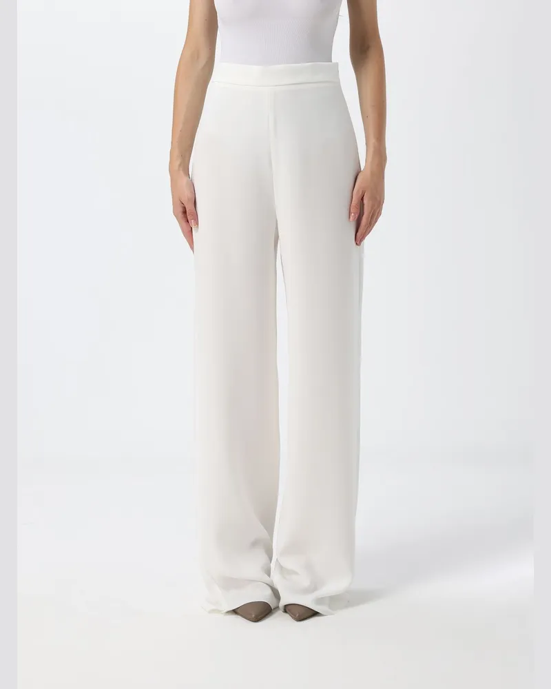 Max Mara High-Waist Crêpe-Palazzo-Hose mit weitem Bein Weiß