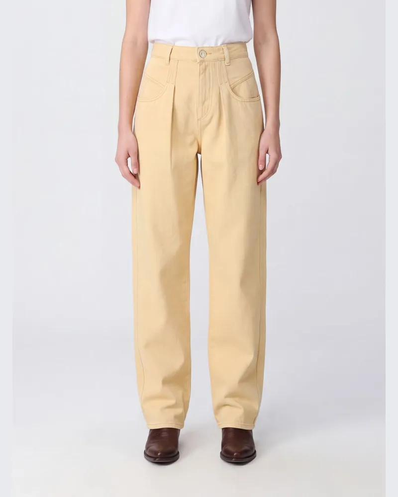 Isabel Marant Lisha High-Waist Wide-Leg Jeans von aus Baumwolldenim Beige