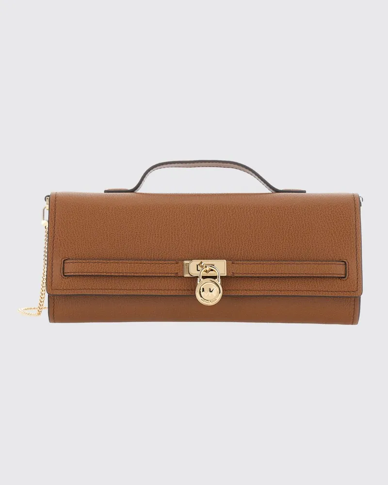 Michael Kors Hamilton Moderne mittelgroße Umhängetasche aus genarbtem Leder Orange