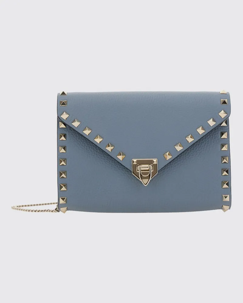 Valentino Garavani Rockstud Tasche aus genarbtem Leder von Blau