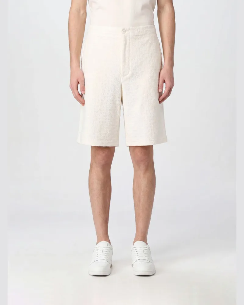 OFF-WHITE Hoch taillierte Chino-Shorts aus Baumwolle mit Jacquard-Logo Yellow