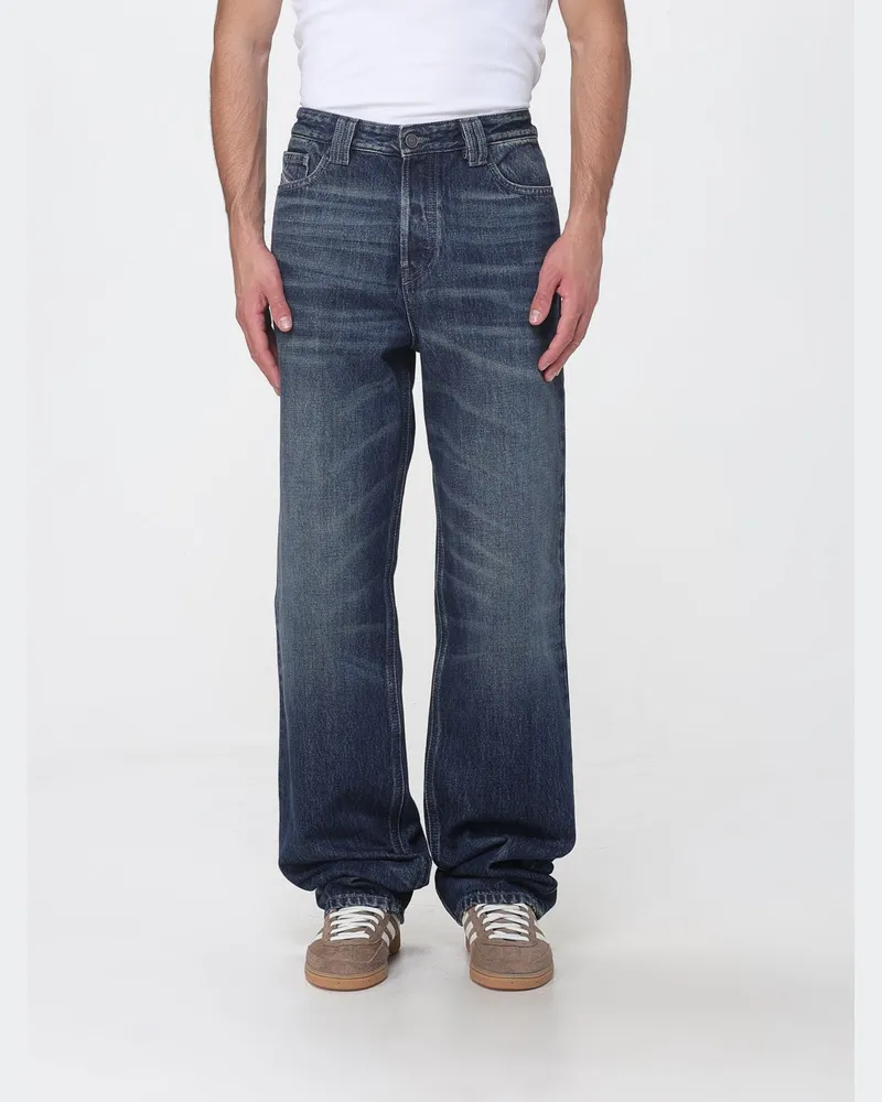 Diesel Mid-Rise 5-Pocket Wide-Leg-Jeans aus Stretch-Denim Blau