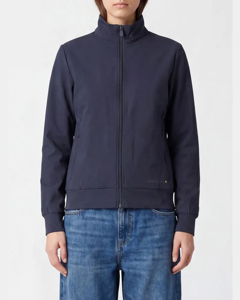 Save The Duck Stretch-Nylon-Reißverschluss-Hoodie Navy