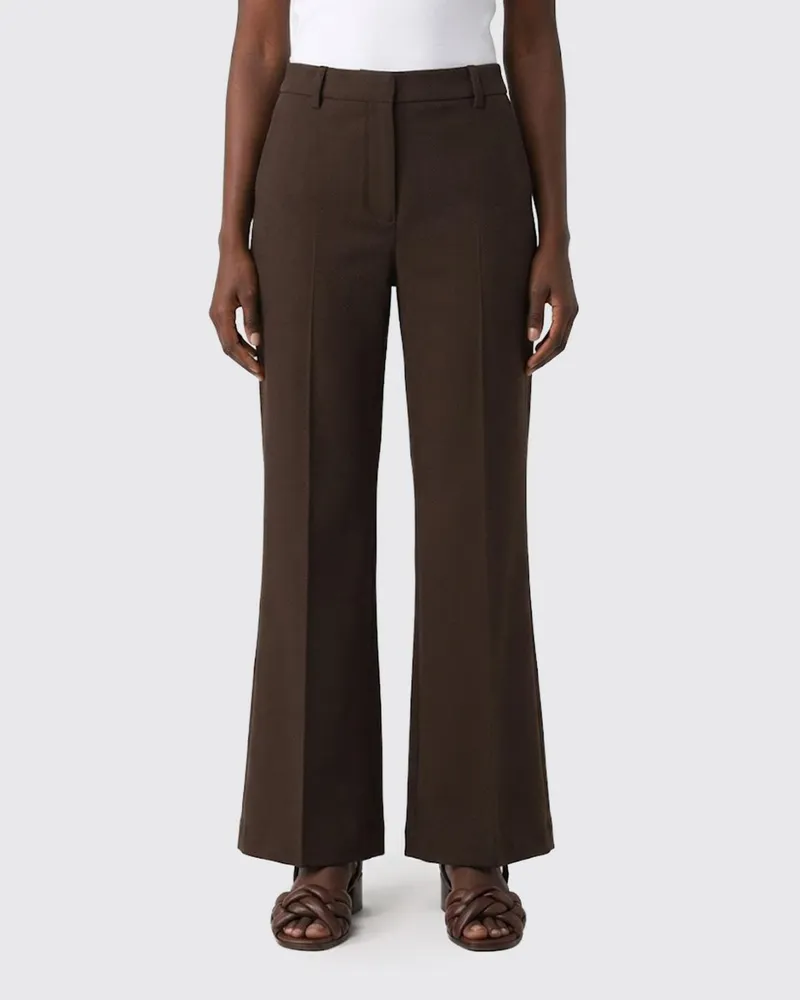Golden Goose Flared-Hose aus Wolle mit hoher Taille und Leistentaschen Braun