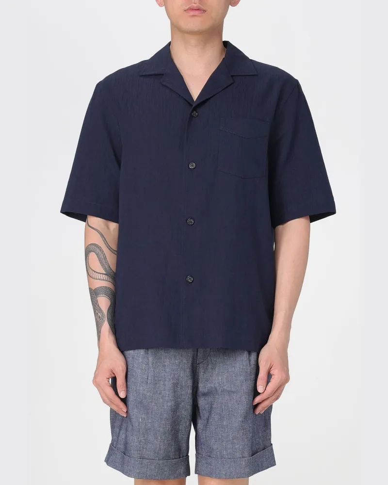 Paolo Pecora Milano Hemd herren Blau