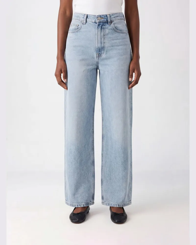 Fiorucci High-Waist Wide-Leg-Jeans von aus hellblauem Baumwolldenim Hellblau