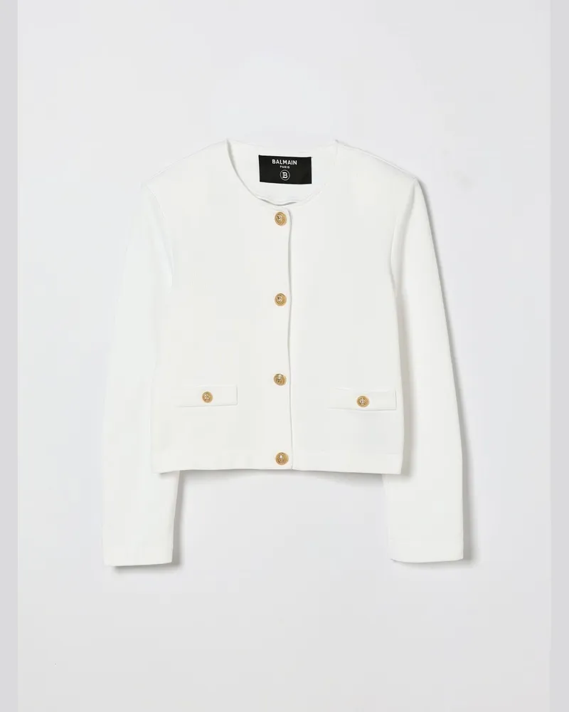 Balmain Baumwoll-Einreiher-Blazer Weiß