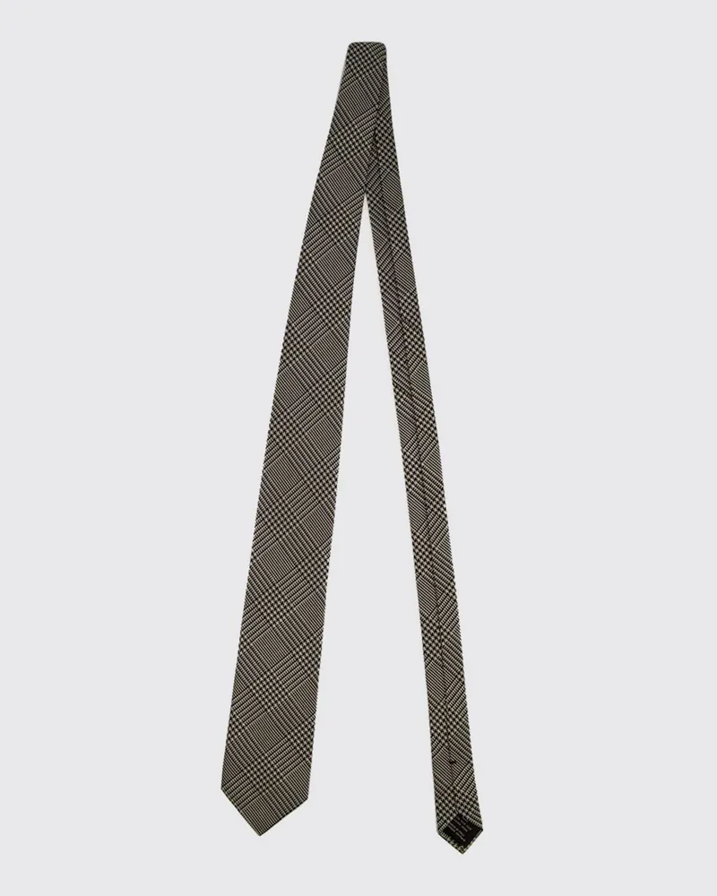 Tom Ford Krawatte aus reiner Maulbeerseide mit Prince-of-Wales-Muster Silber