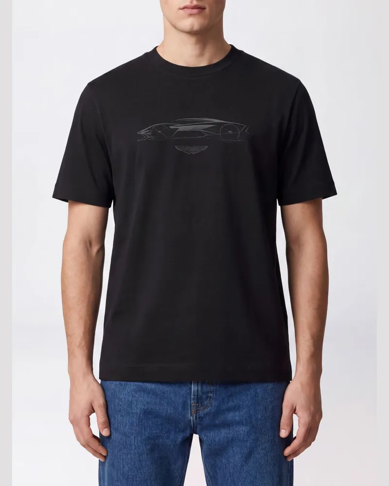 HUGO BOSS Baumwoll-T-Shirt mit Grafik-Print Schwarz
