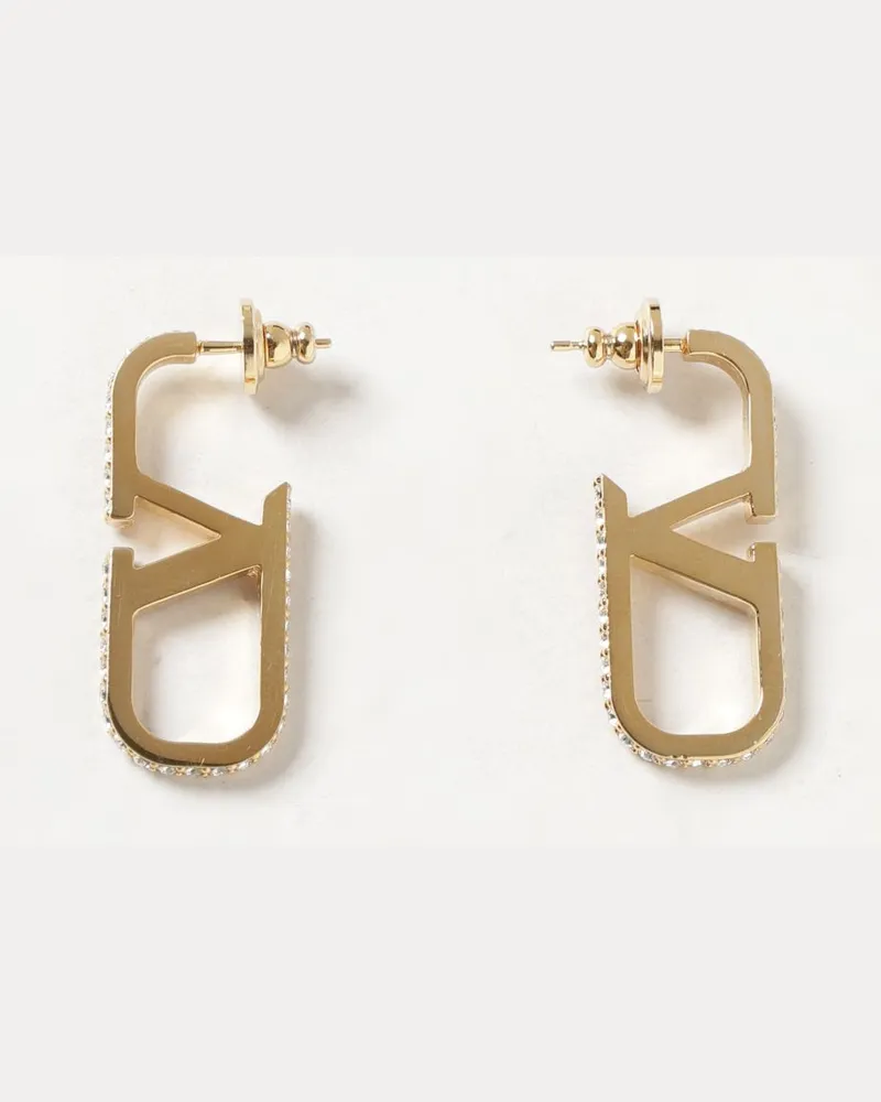 Valentino Garavani VLogo Signature Ohrringe aus goldfarbenem Metall mit Swarovski-Kristallen Gold