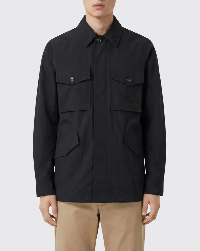 Burberry Hemdjacke aus recyceltem Funktionsgewebe Blau