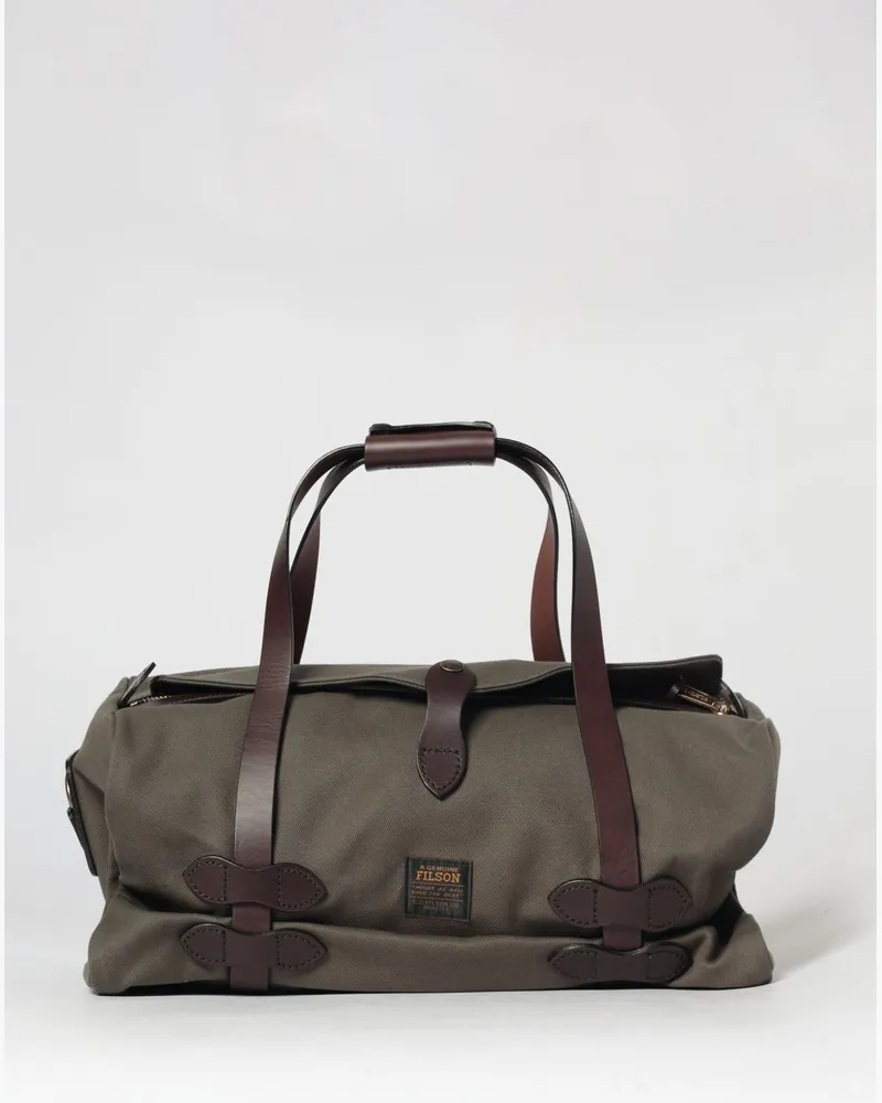 Filson Reisetasche Rugged Twill aus Baumwolle und Leder mit Doppelgriff Grün