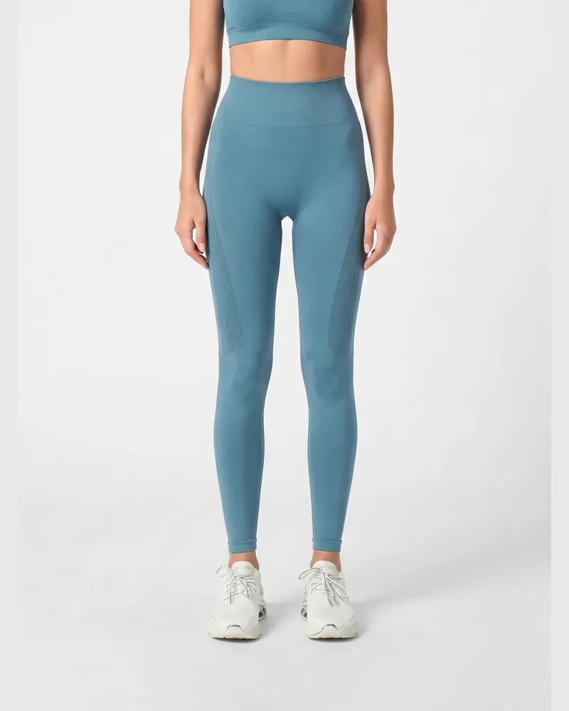 Philipp Plein Leggings aus technischem Stretch-Gewebe Hellblau