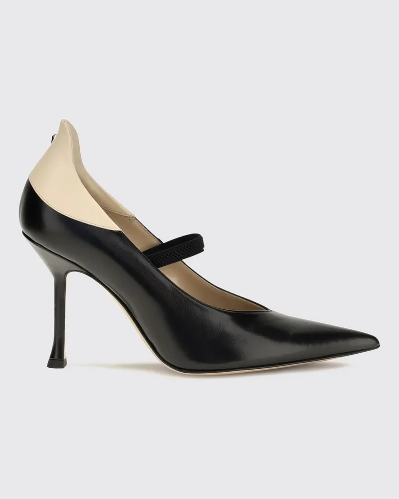 Fendi Nude Bicolor Mary-Jane-Pumps aus Leder mit Stiletto-Absatz Schwarz