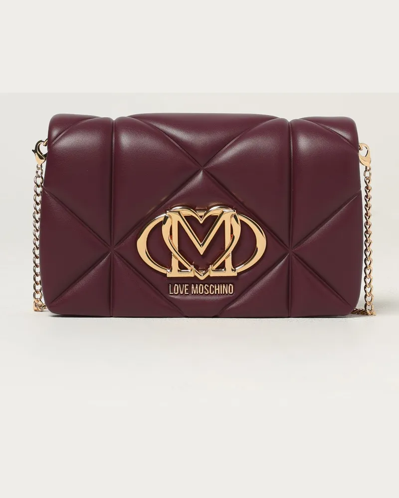 Moschino Schultertasche damen Weinrot
