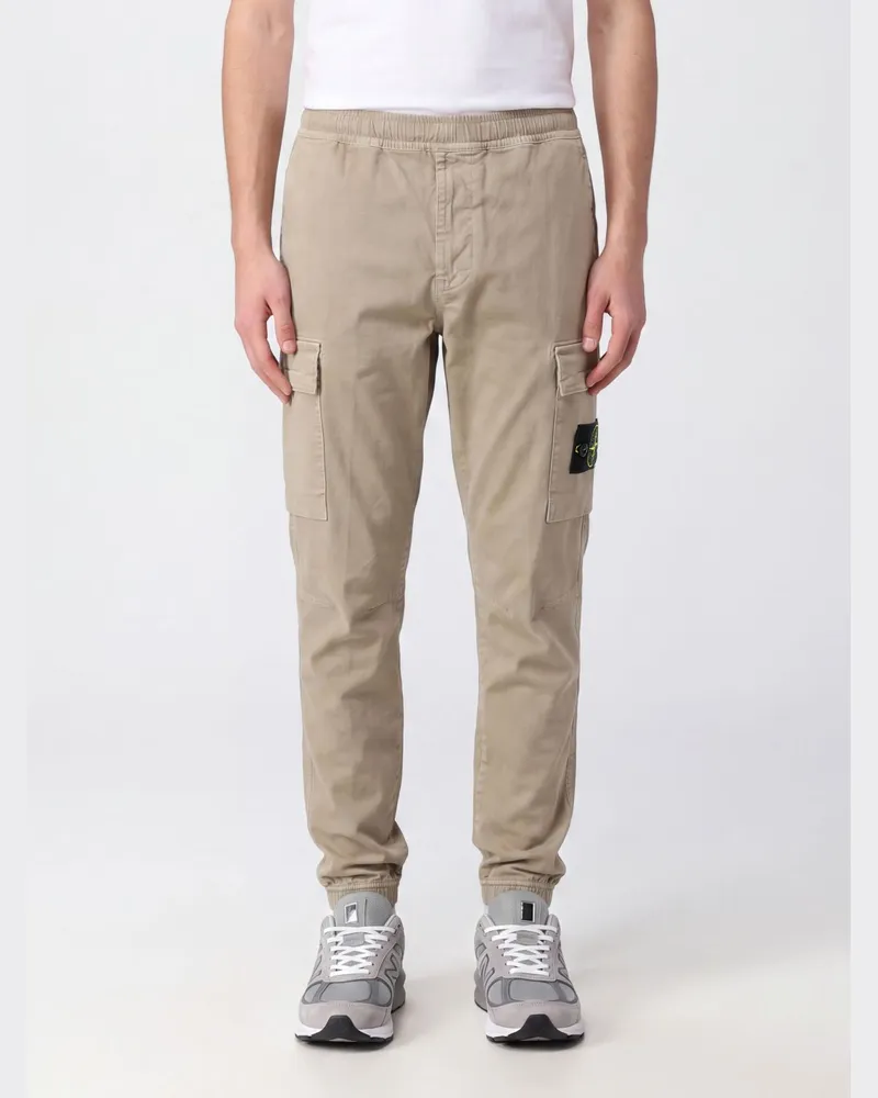 Stone Island Slim Fit Cargo-Hose aus technischem Stretch-Stoff mit Compass-Logo Beige