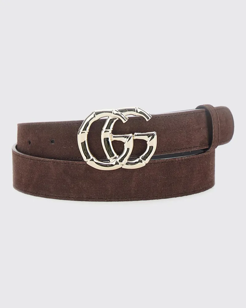 Gucci GG Marmont Schmaler Wildledergürtel mit GG-Schnalle Braun