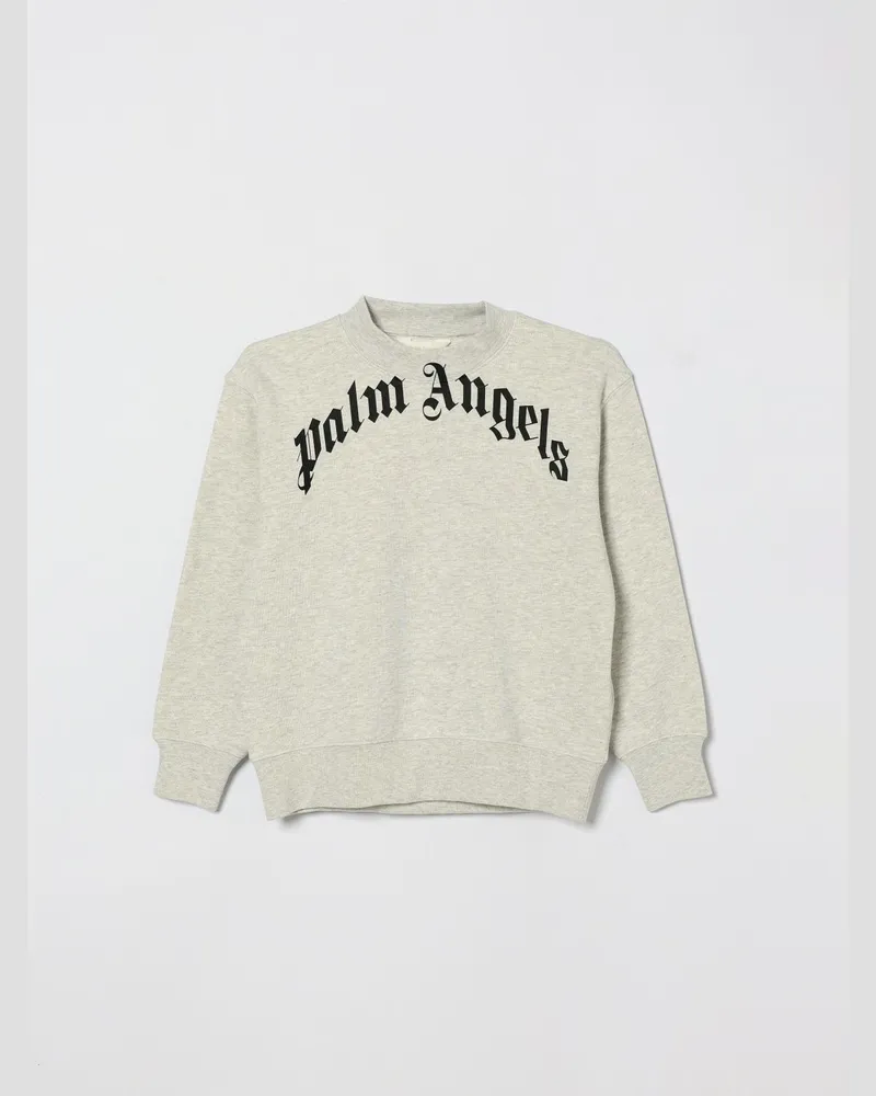 Palm Angels Baumwoll-Rundhals-Sweatshirt mit Logo Grau