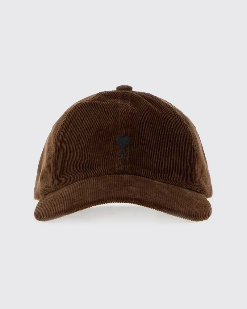AMI Paris Baseballkappe von aus Baumwollsamt mit verstellbarem Riemen Braun
