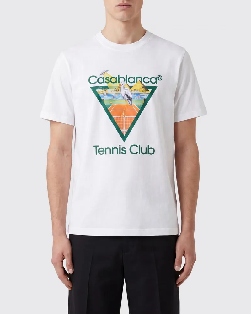 Casablanca Paris Rundhals-T-Shirt aus Bio-Baumwolle mit Logo-Print Milch