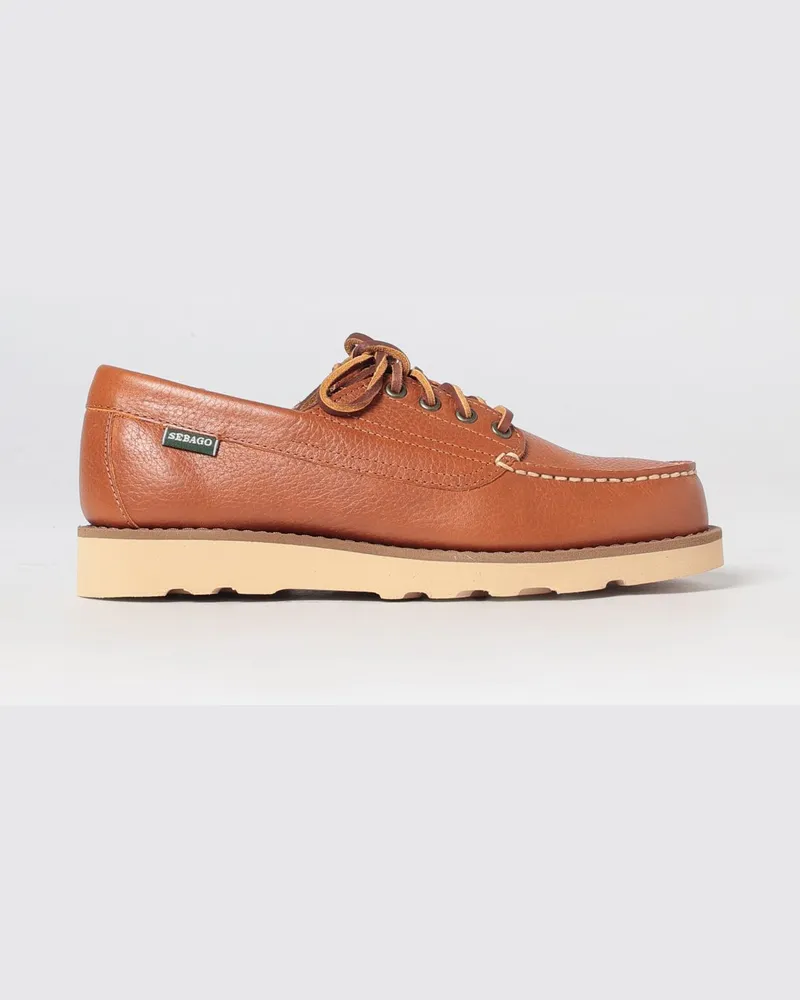 Sebago Tala Schnürstiefeletten aus genarbtem Leder mit hochgezogener Naht Braun