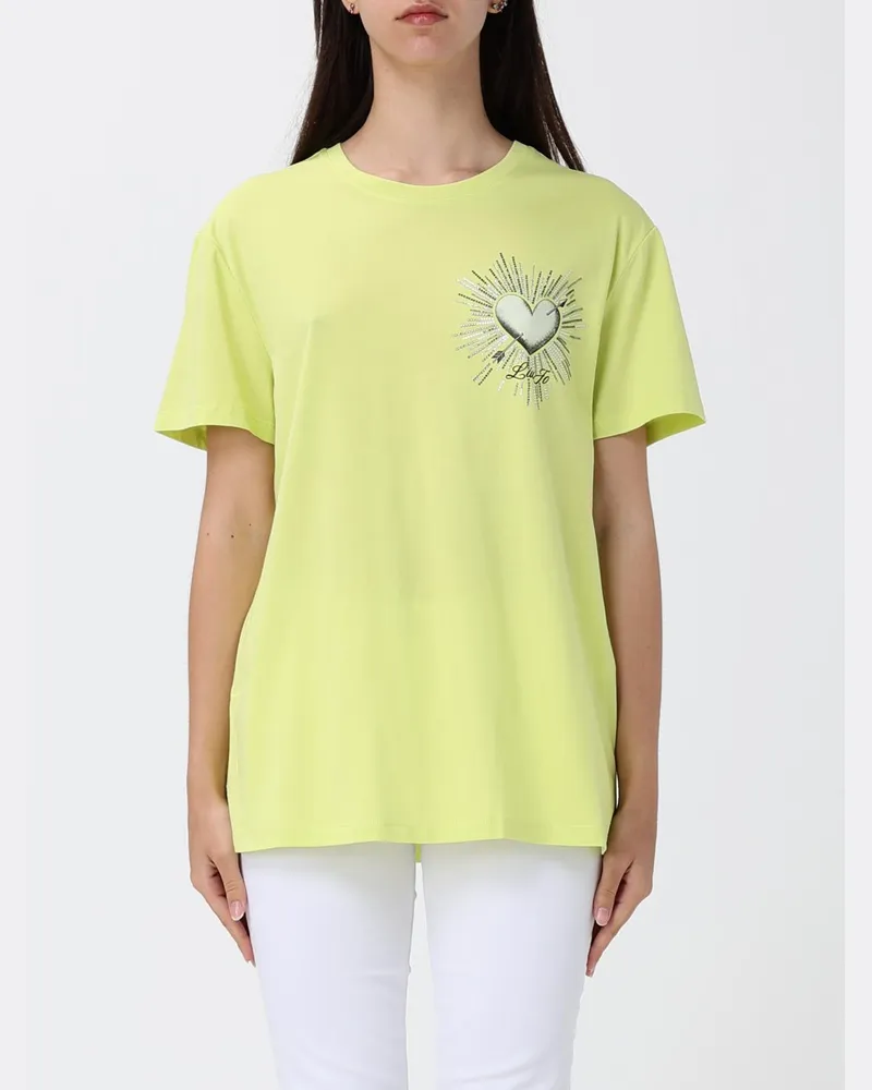 Liu Jo Baumwoll-T-Shirt mit Grafikdruck und Kontrastlogo Grün