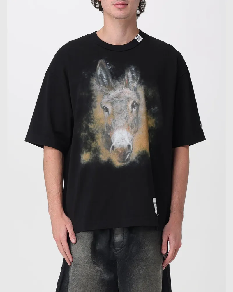 MIHARAYASUHIRO Oversize-T-Shirt aus Baumwolle mit Animal-Print Schwarz