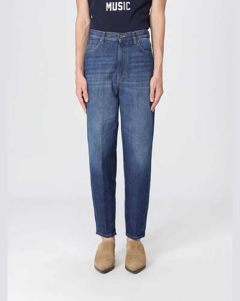 Dondup Bessie Mid-Rise Jeans mit weitem Bein aus Baumwolldenim Blau